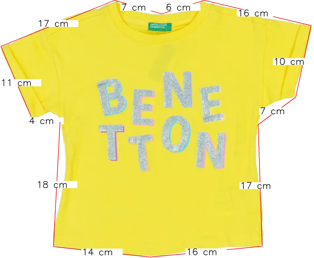 Sárga Benetton Póló EU 86 / UK 12-18 hónap / US 18 hónap