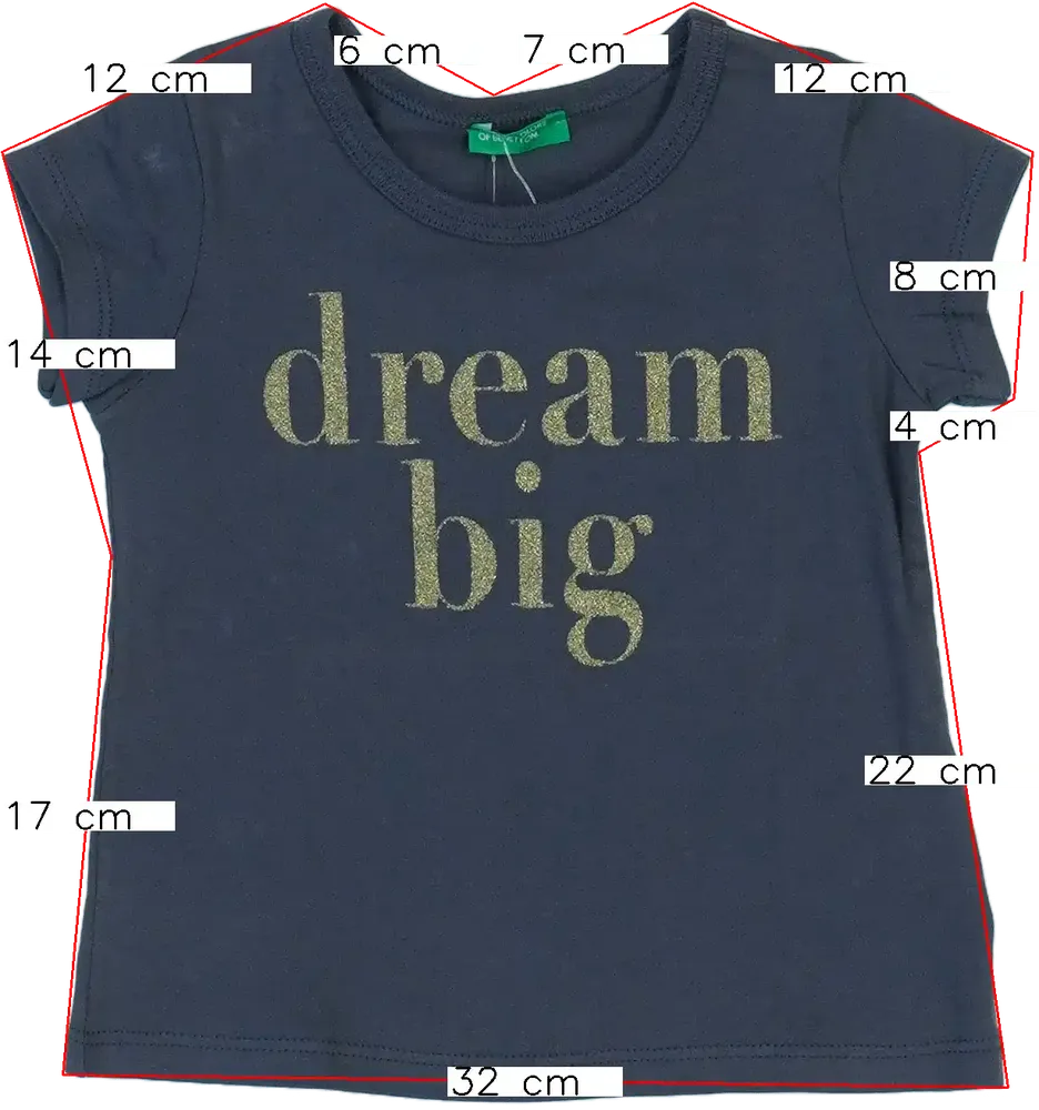 Szürke Benetton Póló EU 86 / UK 12-18 hónap / US 18 hónap