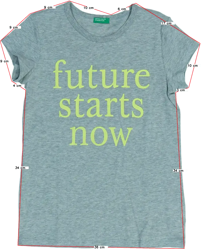 Szürke Benetton Póló EU 128 / UK 8 év / US 8 év/M