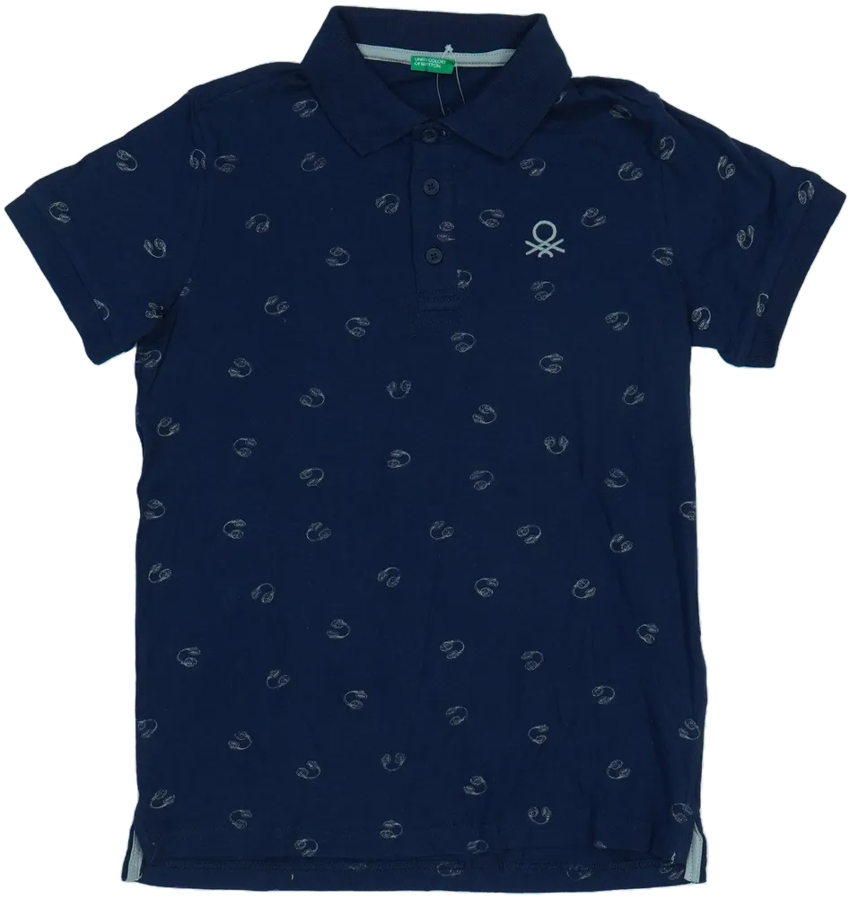 Kék Benetton Galléros póló EU 152 / UK 12 év / US 12 év/L