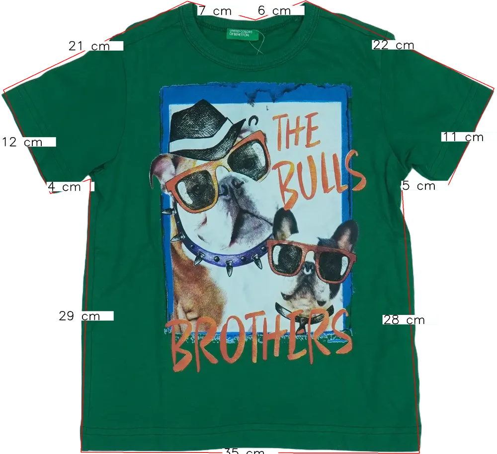 Zöld Benetton Póló EU 110 / UK 5 év / US 5 év/XS