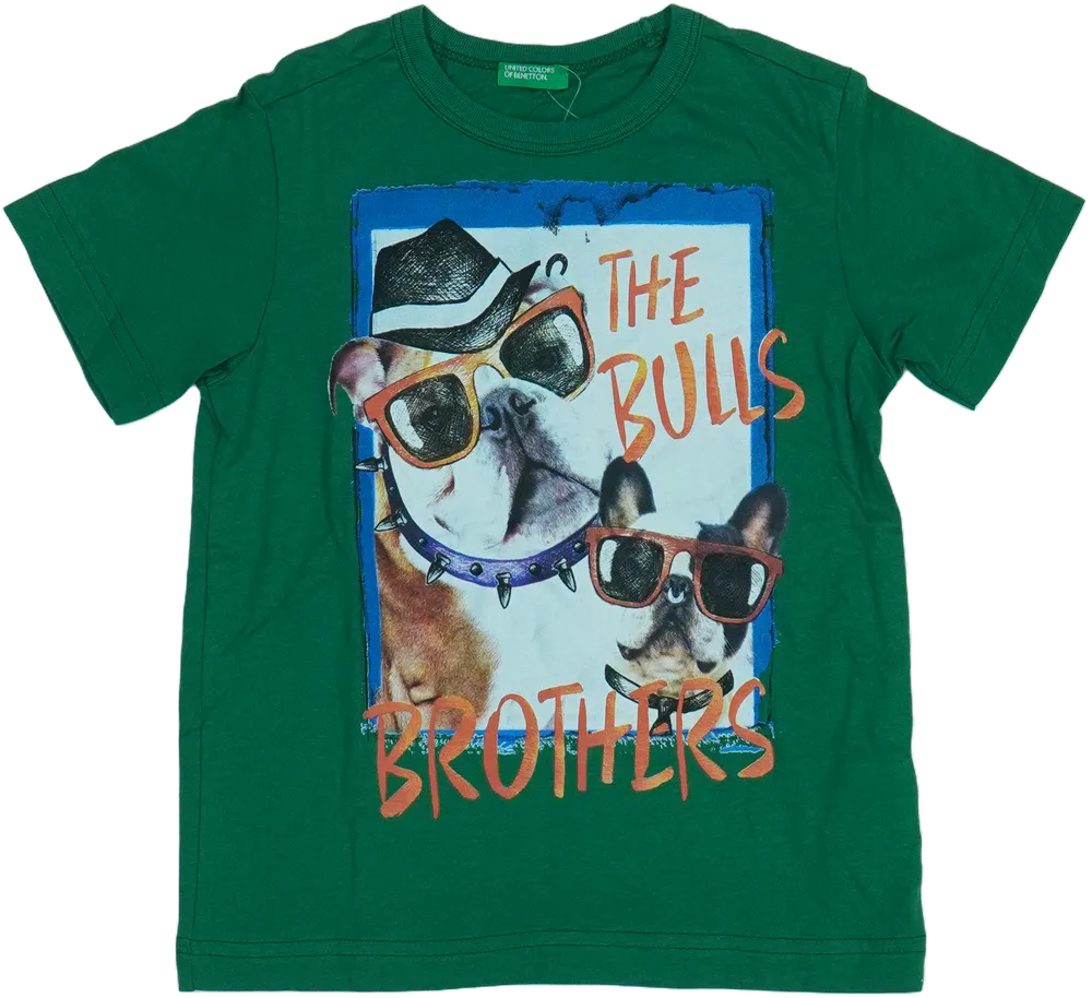 Zöld Benetton Póló EU 110 / UK 5 év / US 5 év/XS