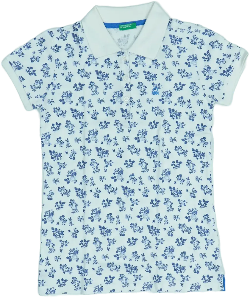 Fehér Benetton Galléros póló EU 140 / UK 10 év / US 10 év/L