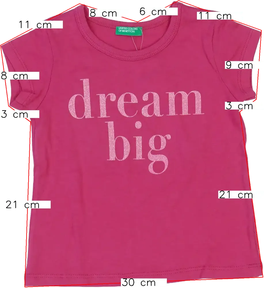 Rózsaszín Benetton Póló EU 86 / UK 12-18 hónap / US 18 hónap