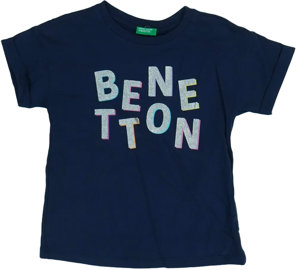 Kék Benetton Póló EU 110 / UK 5 év / US 5 év/XS