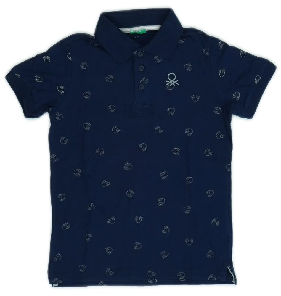 Kék Benetton Galléros póló EU 128 / UK 8 év / US 8 év/M