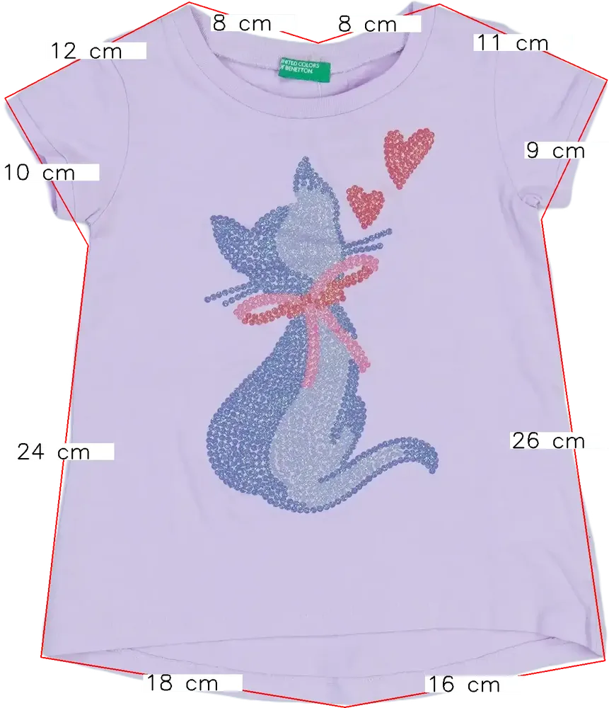 Lila Benetton Póló EU 92 / UK 2 év / US 2T