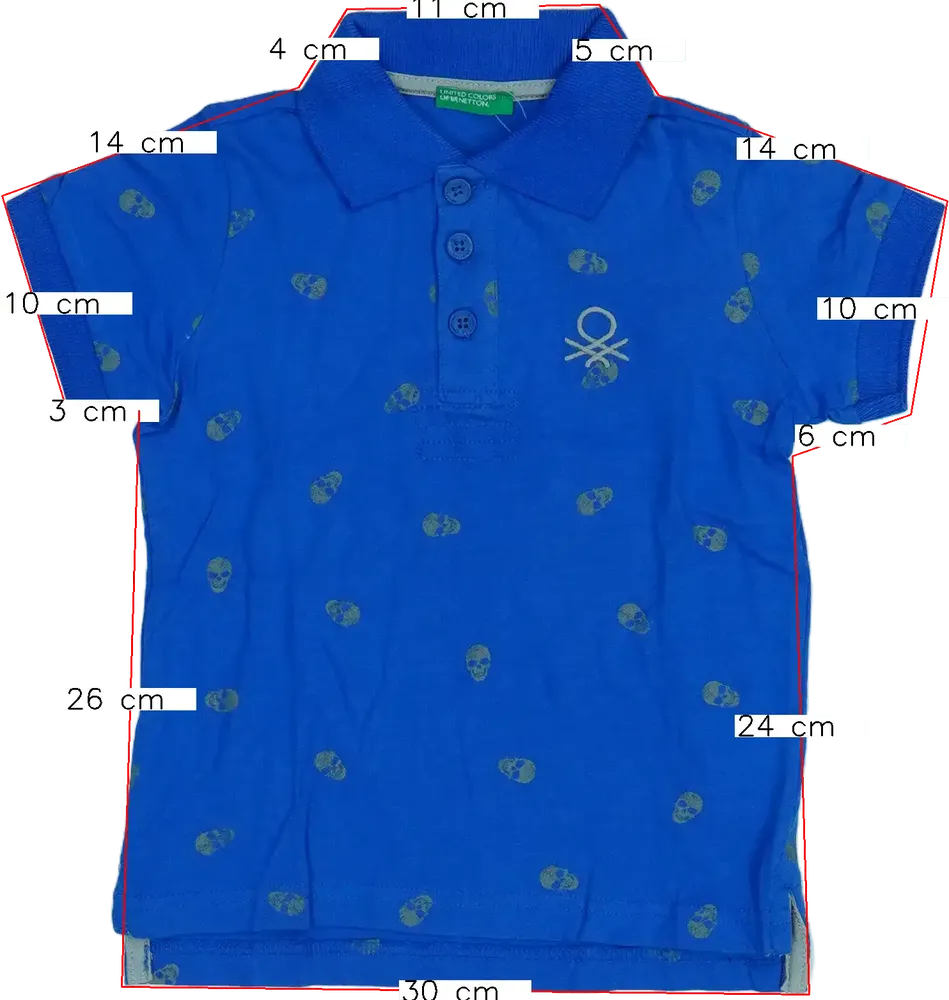 Kék Benetton Galléros póló EU 86 / UK 12-18 hónap / US 18 hónap