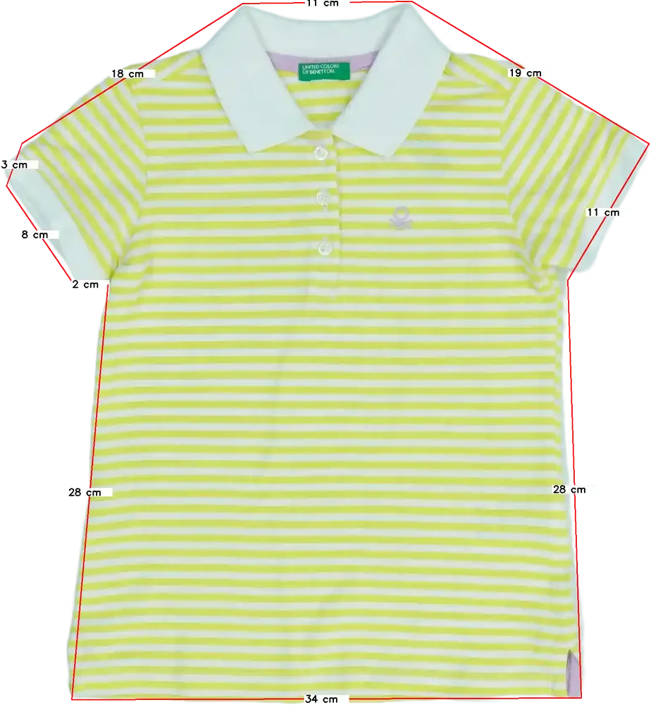 Sárga Benetton Galléros póló EU 110 / UK 5 év / US 5 év/XS