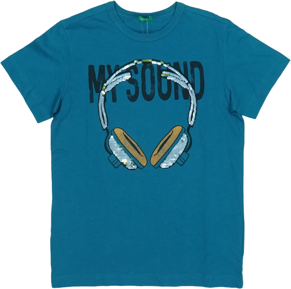 Kék Benetton Póló EU 152 / UK 12 év / US 12 év/L