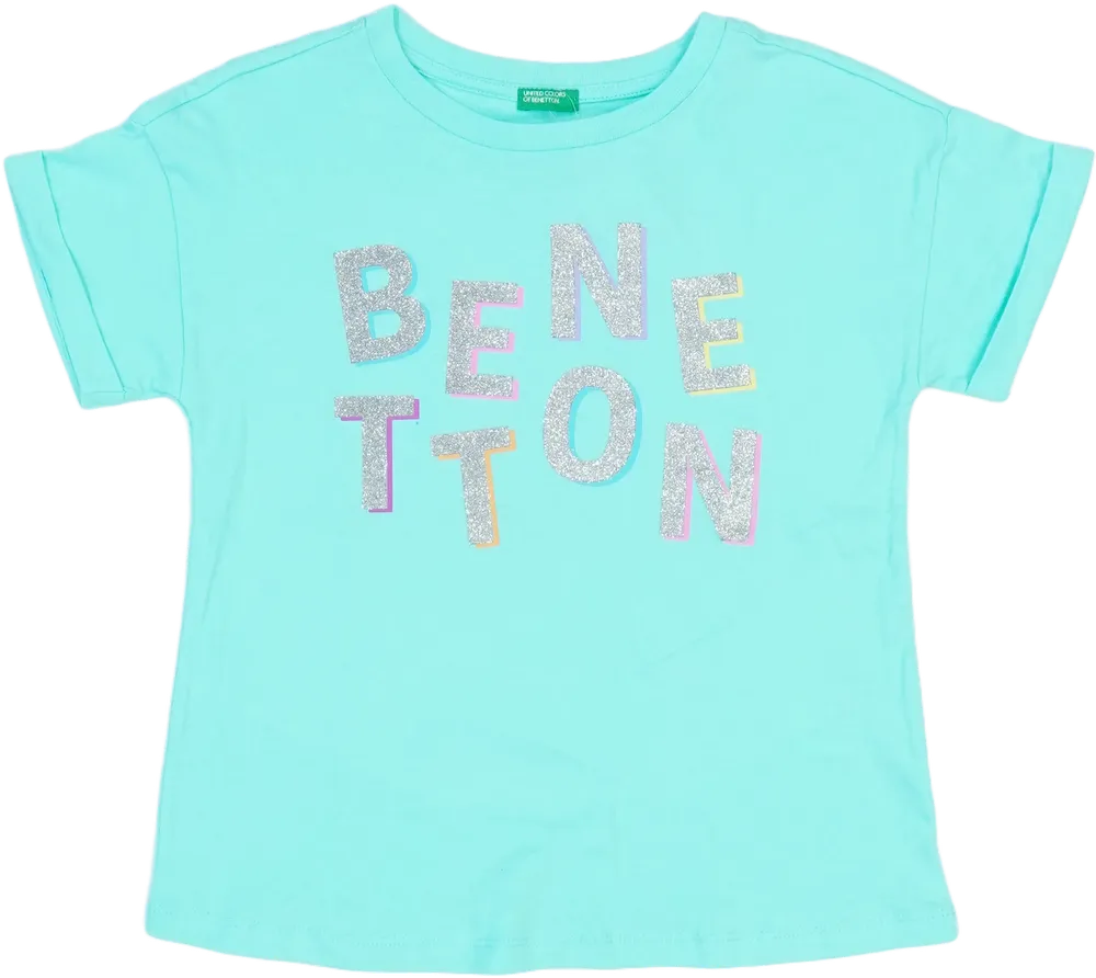 Zöld Benetton Póló EU 128 / UK 8 év / US 8 év/M