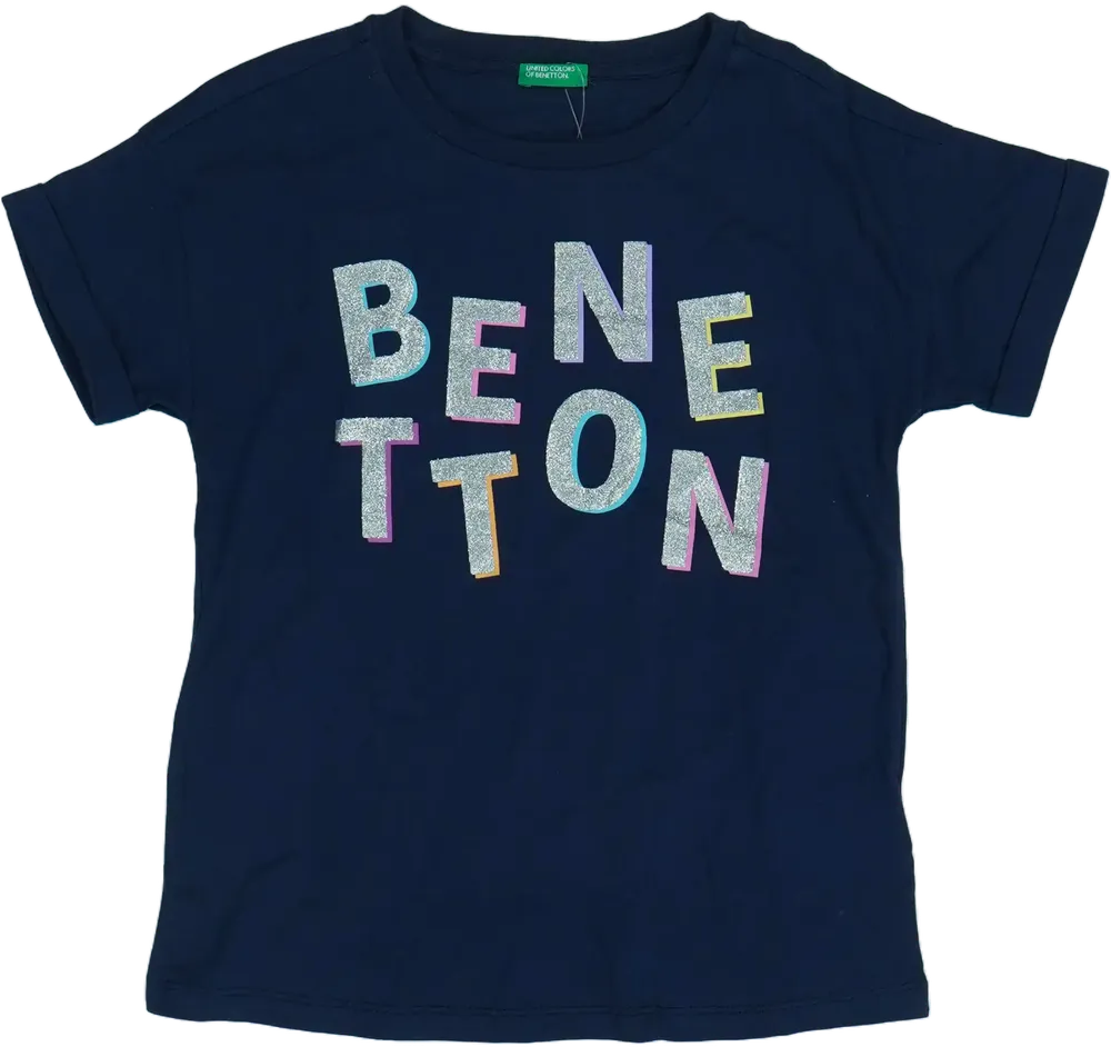 Kék Benetton Póló EU 128 / UK 8 év / US 8 év/M
