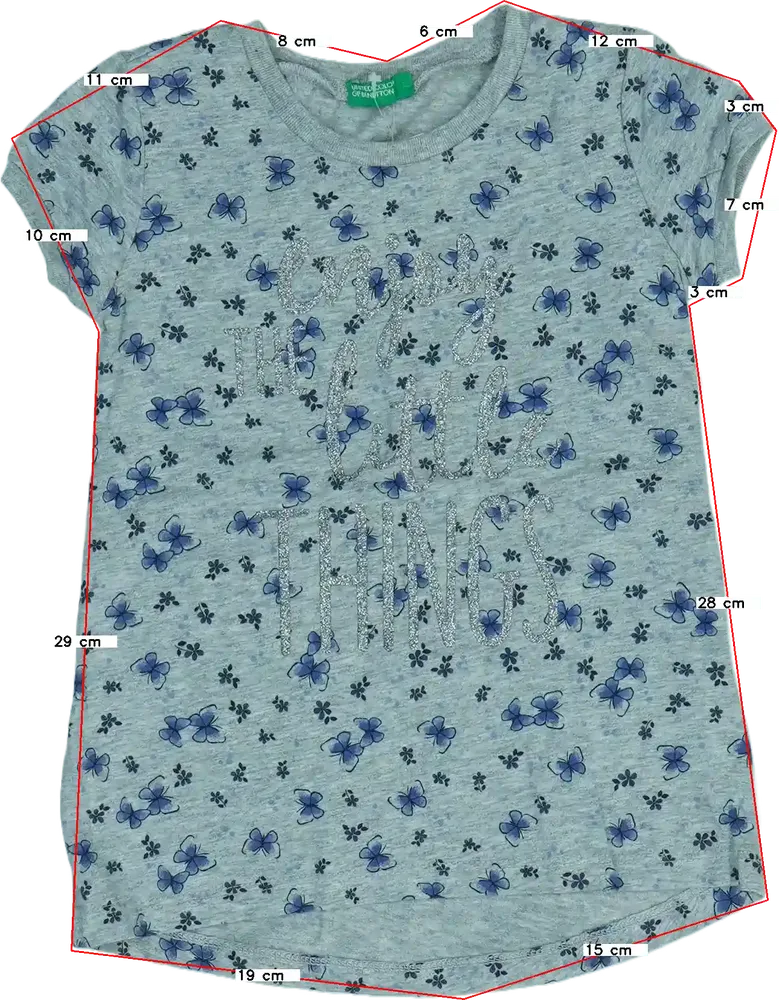 Szürke Benetton Póló EU 92 / UK 2 év / US 2T