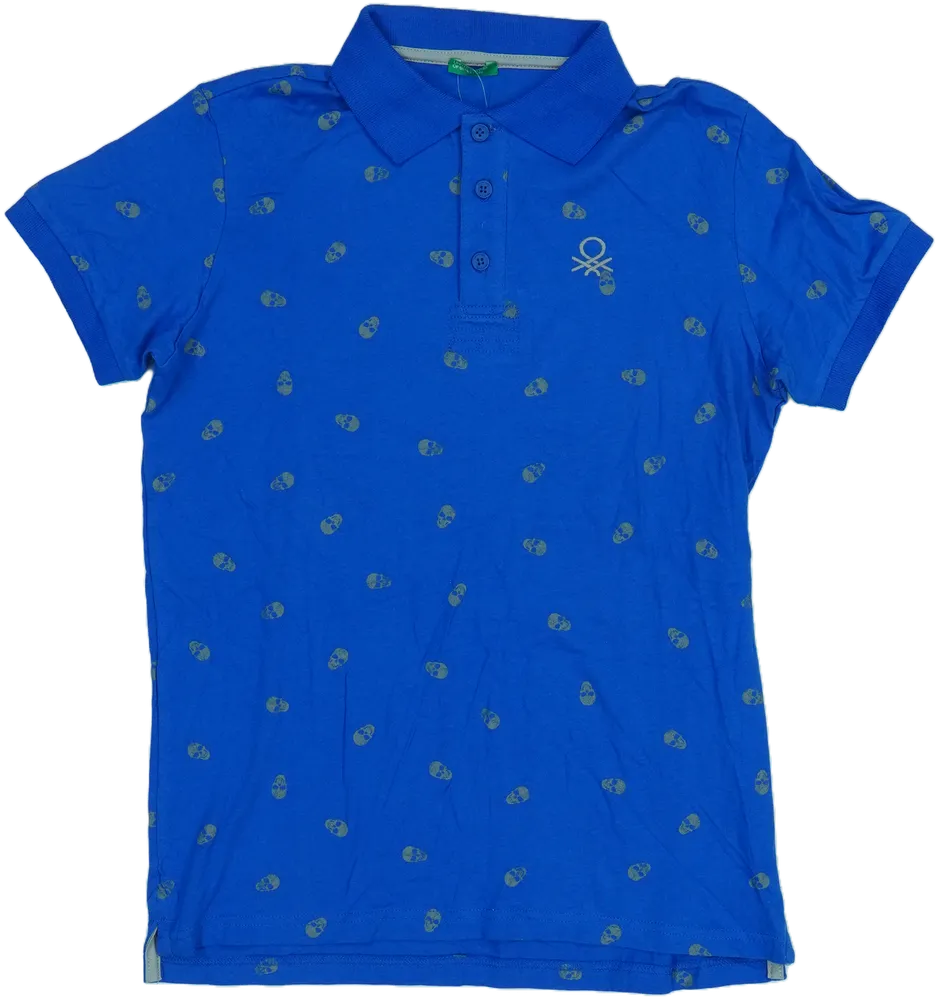 Kék Benetton Galléros póló EU 152 / UK 12 év / US 12 év/L