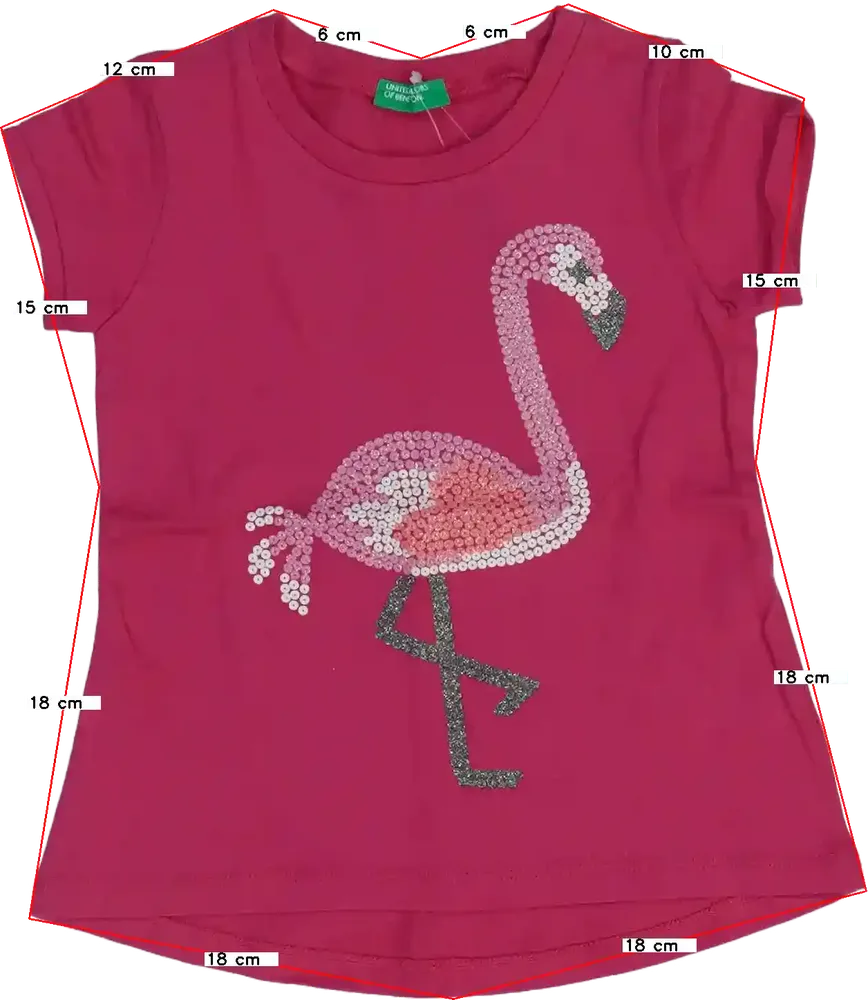 Rózsaszín Benetton Póló EU 86 / UK 12-18 hónap / US 18 hónap