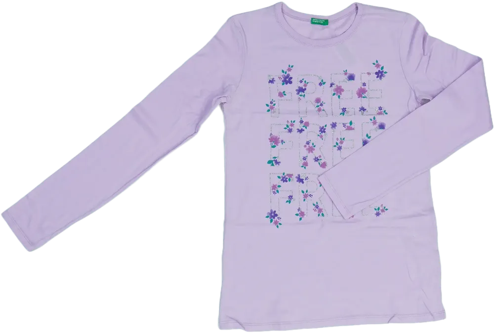 Lila Benetton Hosszú ujjú felső EU 158 / UK 13 év / US 14 év/XL