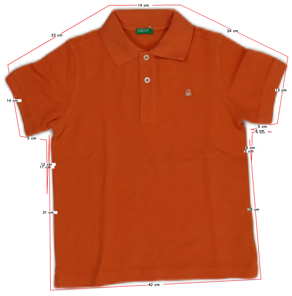 Sárga (narancs) Benetton Galléros póló EU 128 / UK 8 év / US 8 év/M