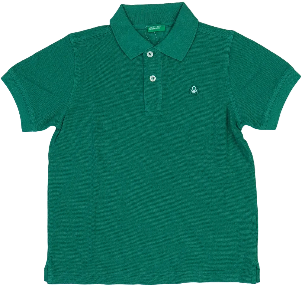 Zöld Benetton Galléros póló EU 128 / UK 8 év / US 8 év/M