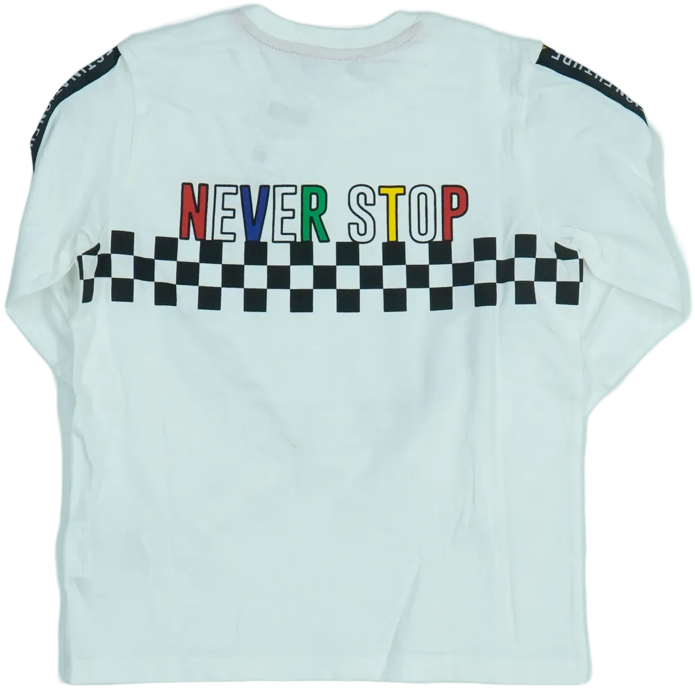 Fehér Benetton Hosszú ujjú felső EU 104 / UK 4 év / US 4T/XS