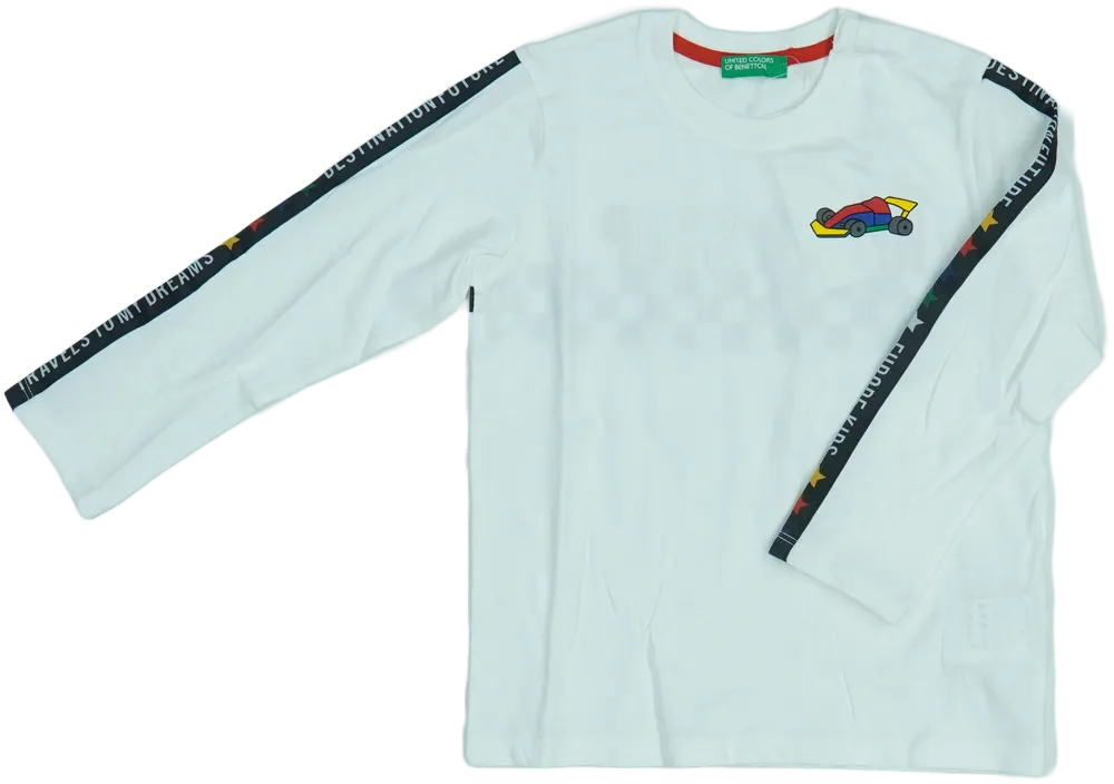 Fehér Benetton Hosszú ujjú felső EU 104 / UK 4 év / US 4T/XS