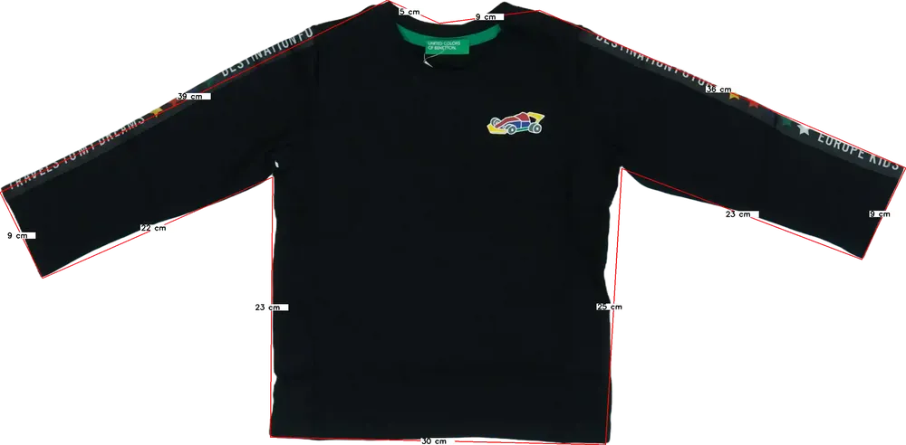 Fekete Benetton Hosszú ujjú felső EU 104 / UK 4 év / US 4T/XS