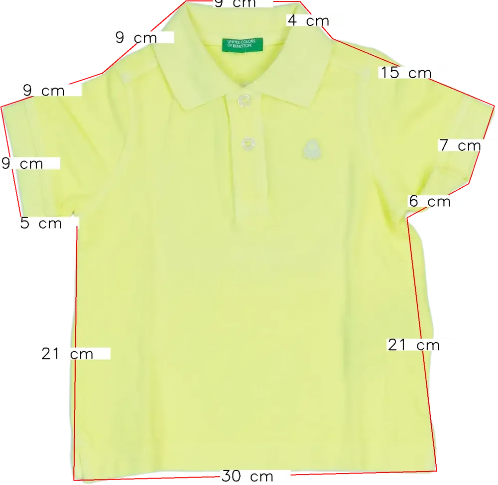 Sárga Benetton Galléros póló EU 86 / UK 12-18 hónap / US 18 hónap