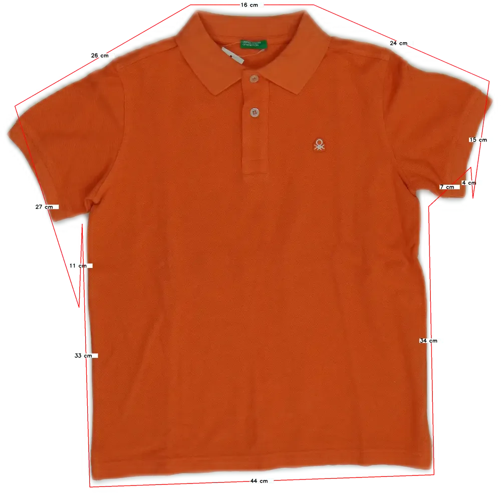 Sárga (narancs) Benetton Galléros póló EU 152 / UK 12 év / US 12 év/L