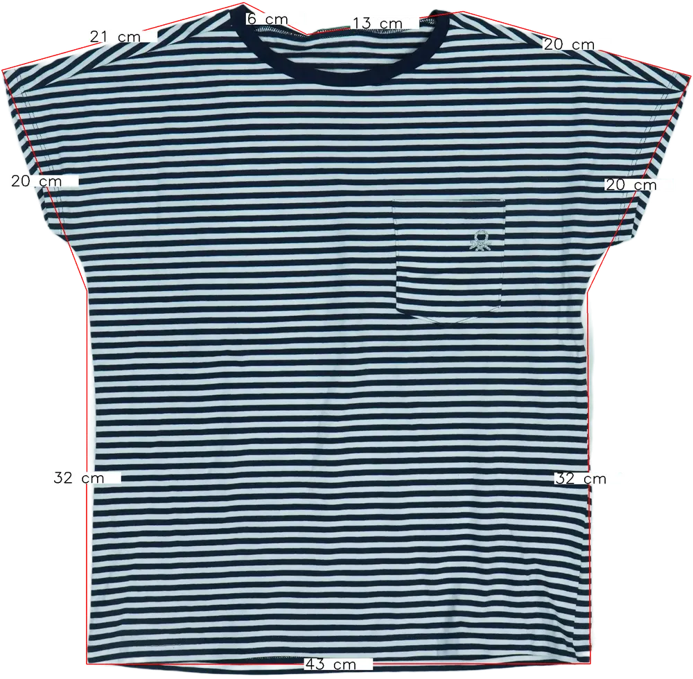 Fehér Benetton Póló EU 146 / UK 11 év / US 12 év/L