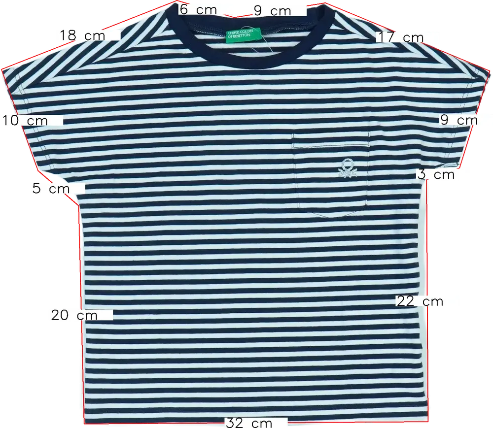 Kék Benetton Póló EU 92 / UK 2 év / US 2T