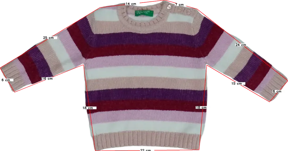 Többszínű Benetton Kötött pulcsi EU 74 / UK 6-9 hónap / US 6-9 hónap