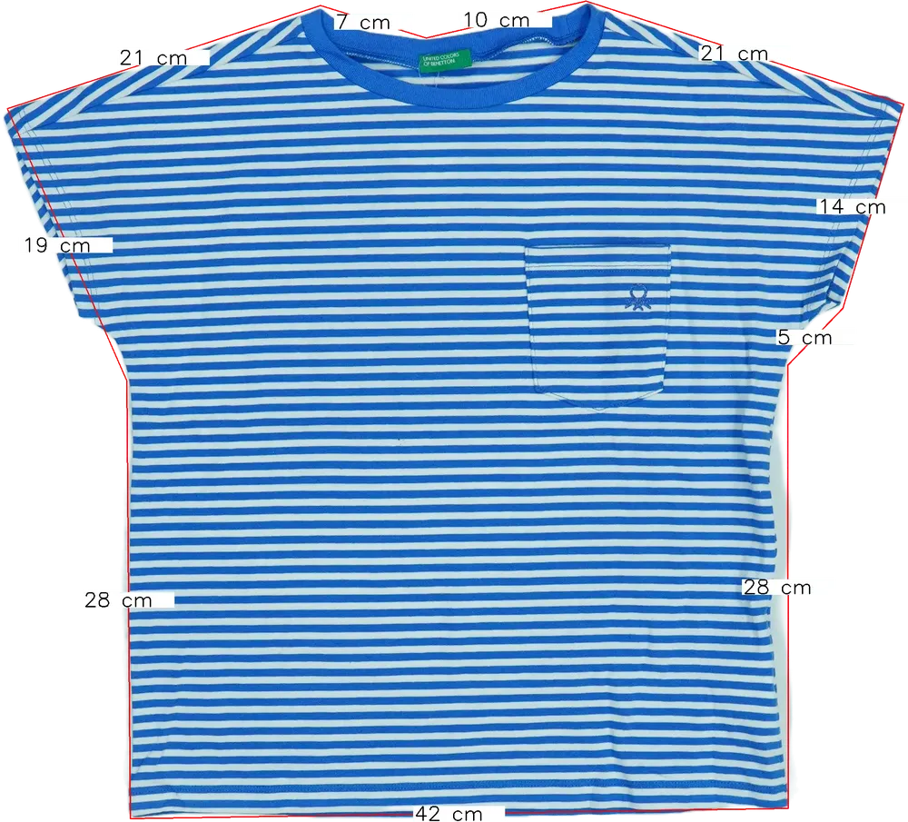 Kék Benetton Póló EU 134 / UK 9 év / US 9 év/L