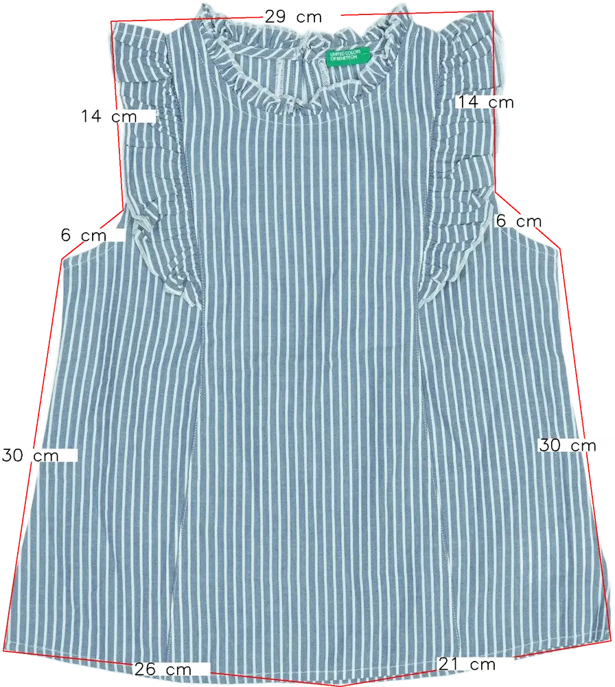 Kék Benetton Blúz EU 128 / UK 8 év / US 8 év/M