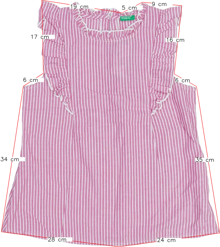 Rózsaszín Benetton Blúz EU 152 / UK 12 év / US 12 év/L