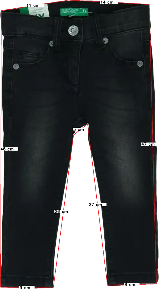 Fekete Benetton Farmernadrág EU 80 / UK 9-12 hónap / US 12 hónap