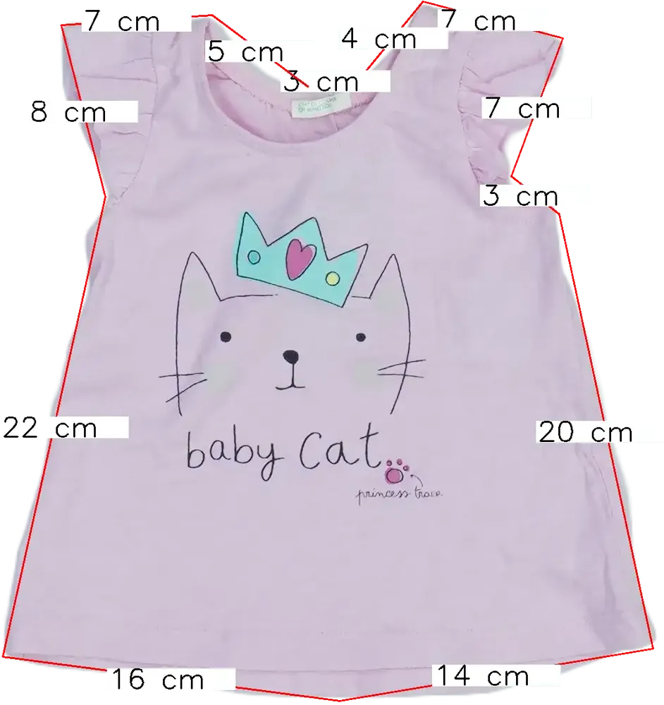 Rózsaszín Benetton Póló EU 74 / UK 6-9 hónap / US 6-9 hónap