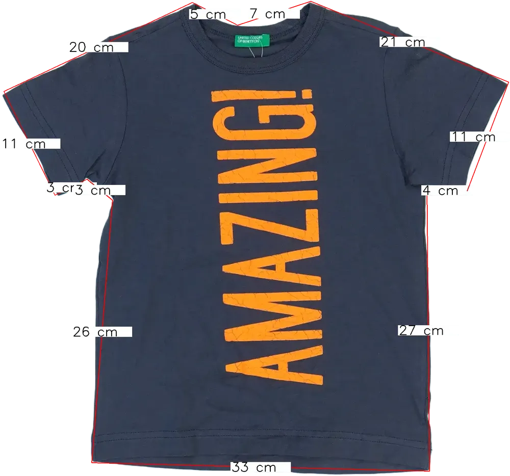 Szürke Benetton Póló EU 110 / UK 5 év / US 5 év/XS