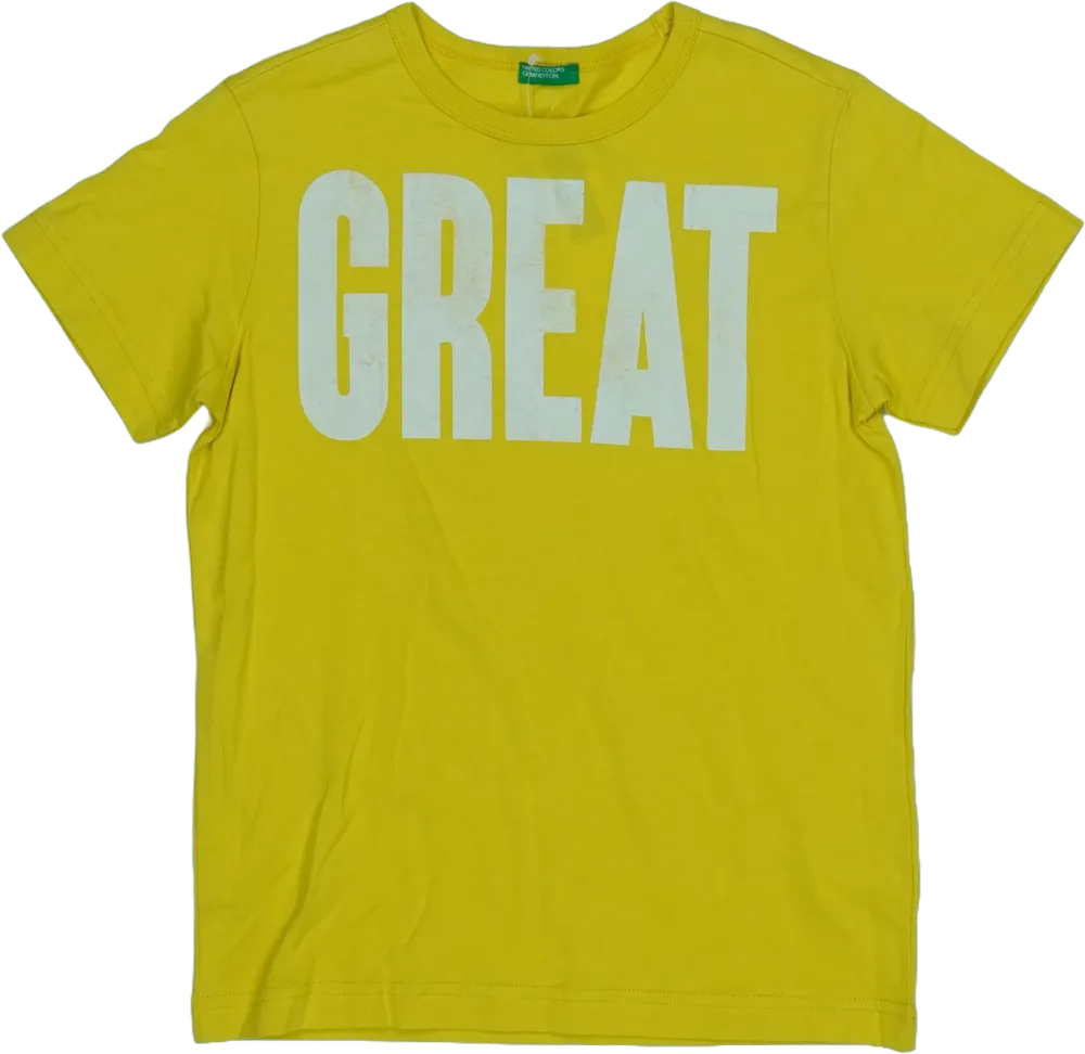 Sárga Benetton Póló EU 140 / UK 10 év / US 10 év/L