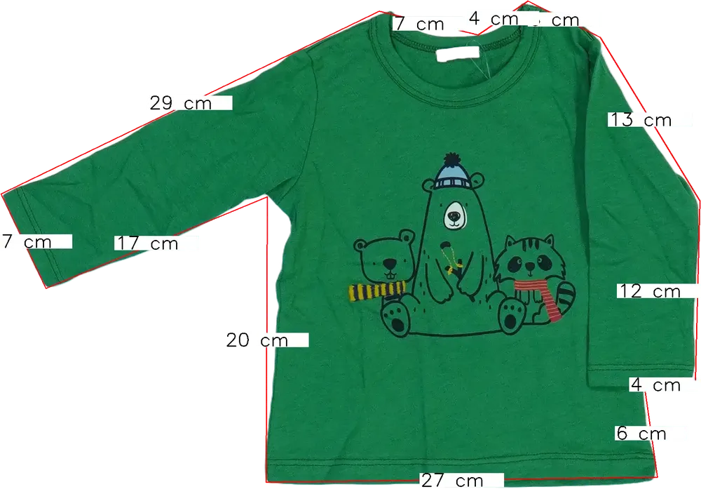 Zöld Benetton Hosszú ujjú felső EU 74 / UK 6-9 hónap / US 6-9 hónap