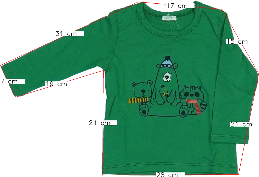 Zöld Benetton Hosszú ujjú felső EU 80 / UK 9-12 hónap / US 12 hónap