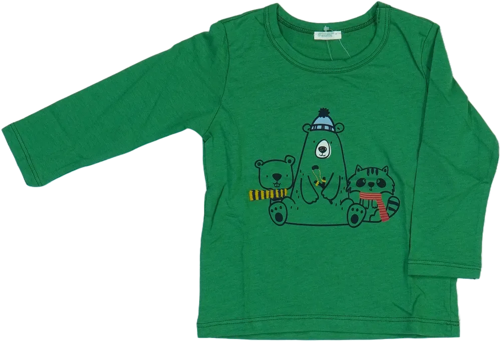 Zöld Benetton Hosszú ujjú felső EU 80 / UK 9-12 hónap / US 12 hónap