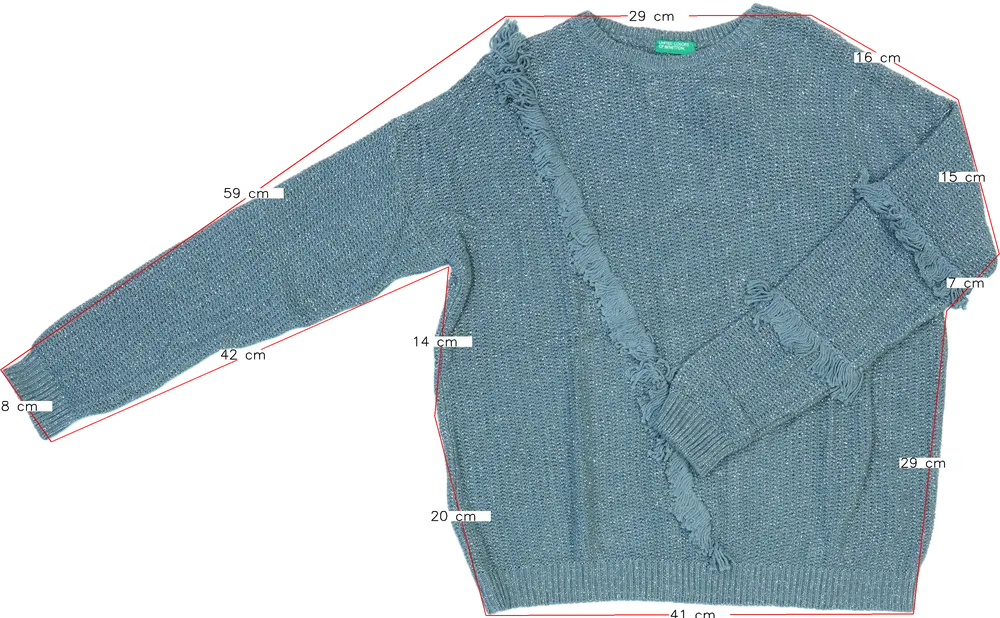 Szürke Benetton Kötött pulcsi EU 152 / UK 12 év / US 12 év/L