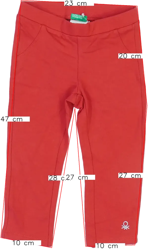 Piros Benetton Hosszúnadrág EU 92 / UK 2 év / US 2T
