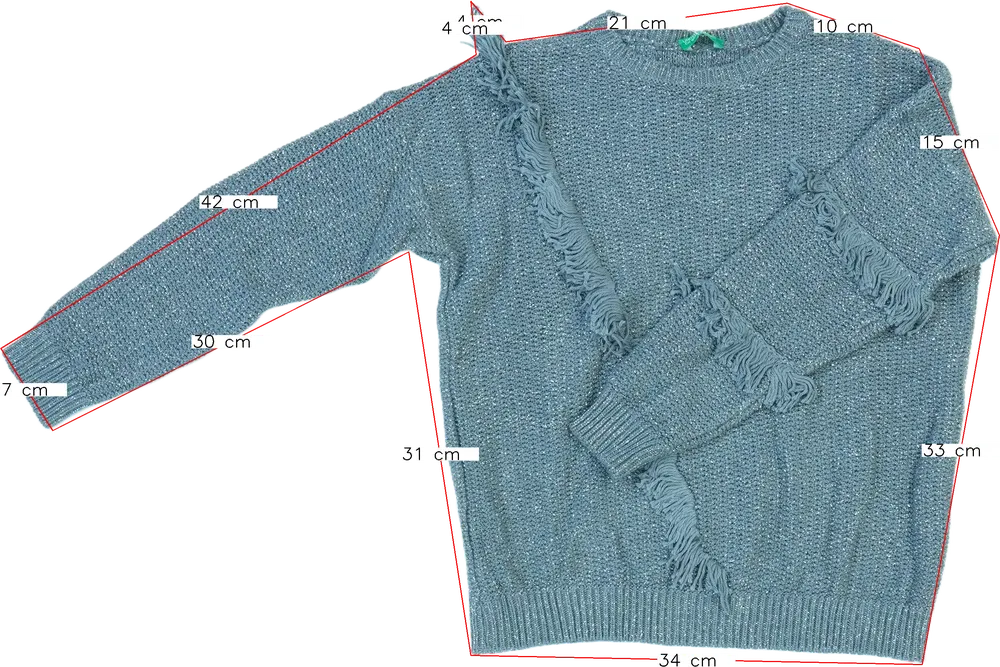 Szürke Benetton Kötött pulcsi EU 128 / UK 8 év / US 8 év/M