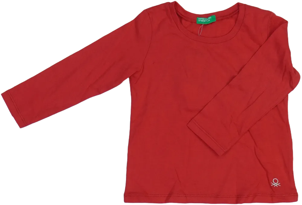 Piros Benetton Hosszú ujjú felső EU 92 / UK 2 év / US 2T