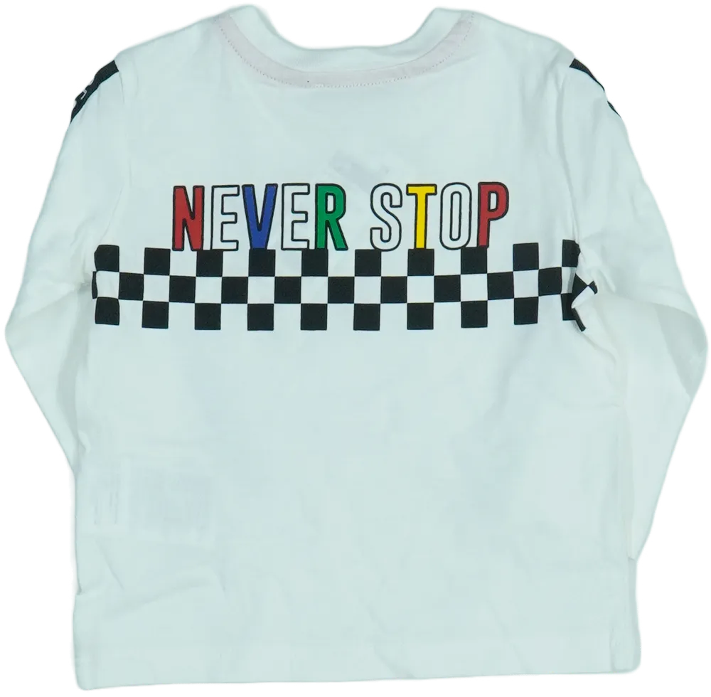 Fehér Benetton Hosszú ujjú felső EU 74 / UK 6-9 hónap / US 6-9 hónap