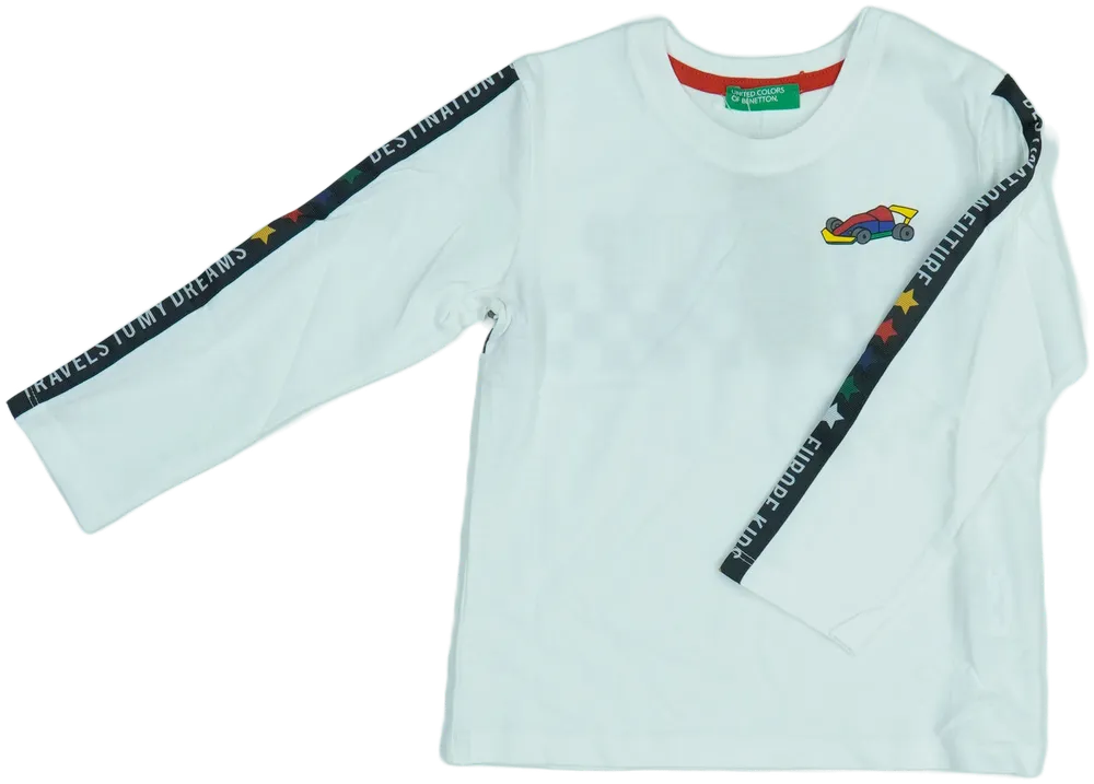 Fehér Benetton Hosszú ujjú felső EU 92 / UK 2 év / US 2T