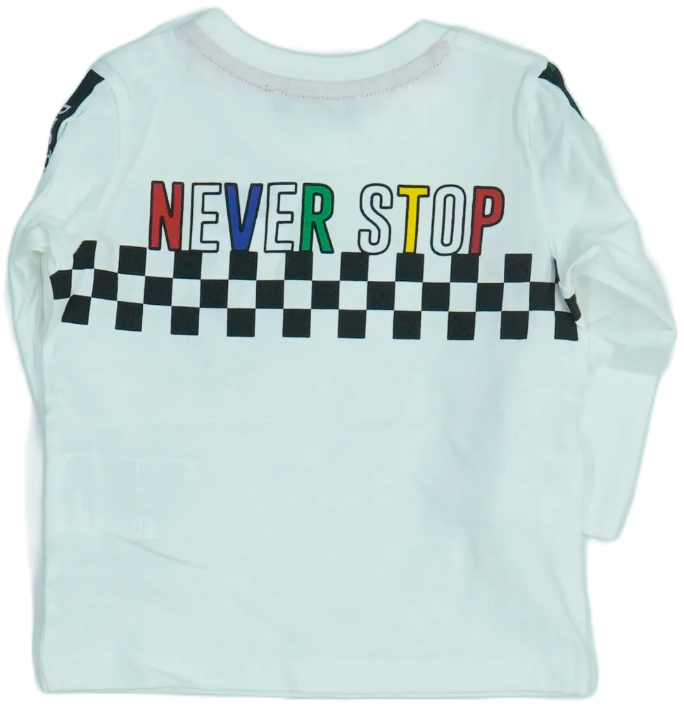 Fehér Benetton Hosszú ujjú felső EU 68 / UK 3-6 hónap / US 3-6 hónap