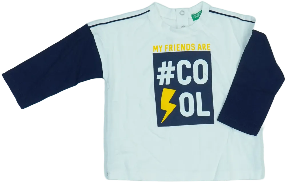 Fehér Benetton Hosszú ujjú felső EU 80 / UK 9-12 hónap / US 12 hónap