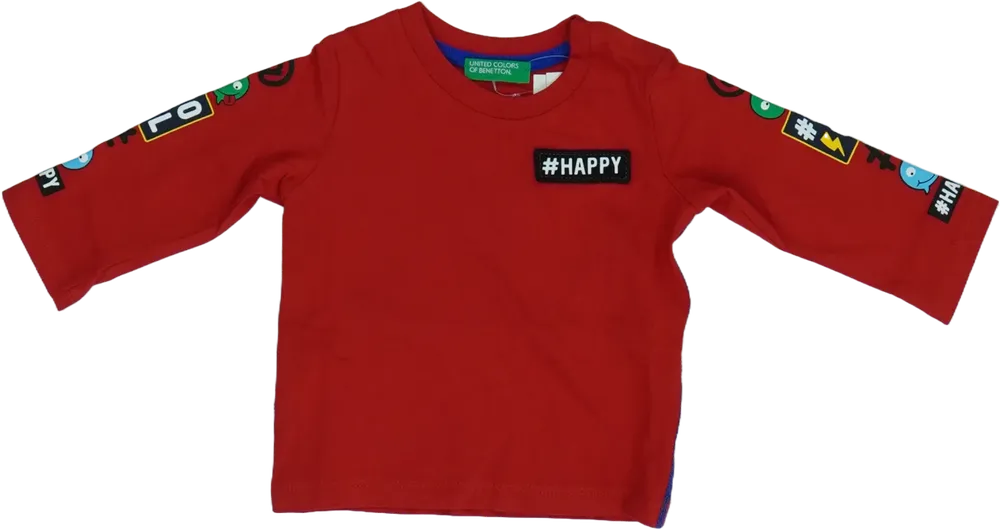 Piros Benetton Hosszú ujjú felső EU 86 / UK 12-18 hónap / US 18 hónap