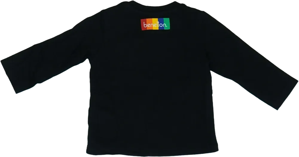 Fekete Benetton Hosszú ujjú felső EU 68 / UK 3-6 hónap / US 3-6 hónap